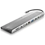 NGS WonderDock 12 Pro Hub USB-C: 3xUSB, 2xHDMI, VGA, RJ45, Lector tarjetas, Jack 3.5mm, PD Gris
